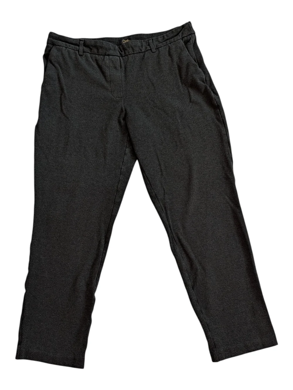 Dalia Charcoal Black Textured Pull-on Pointe Dress Pant